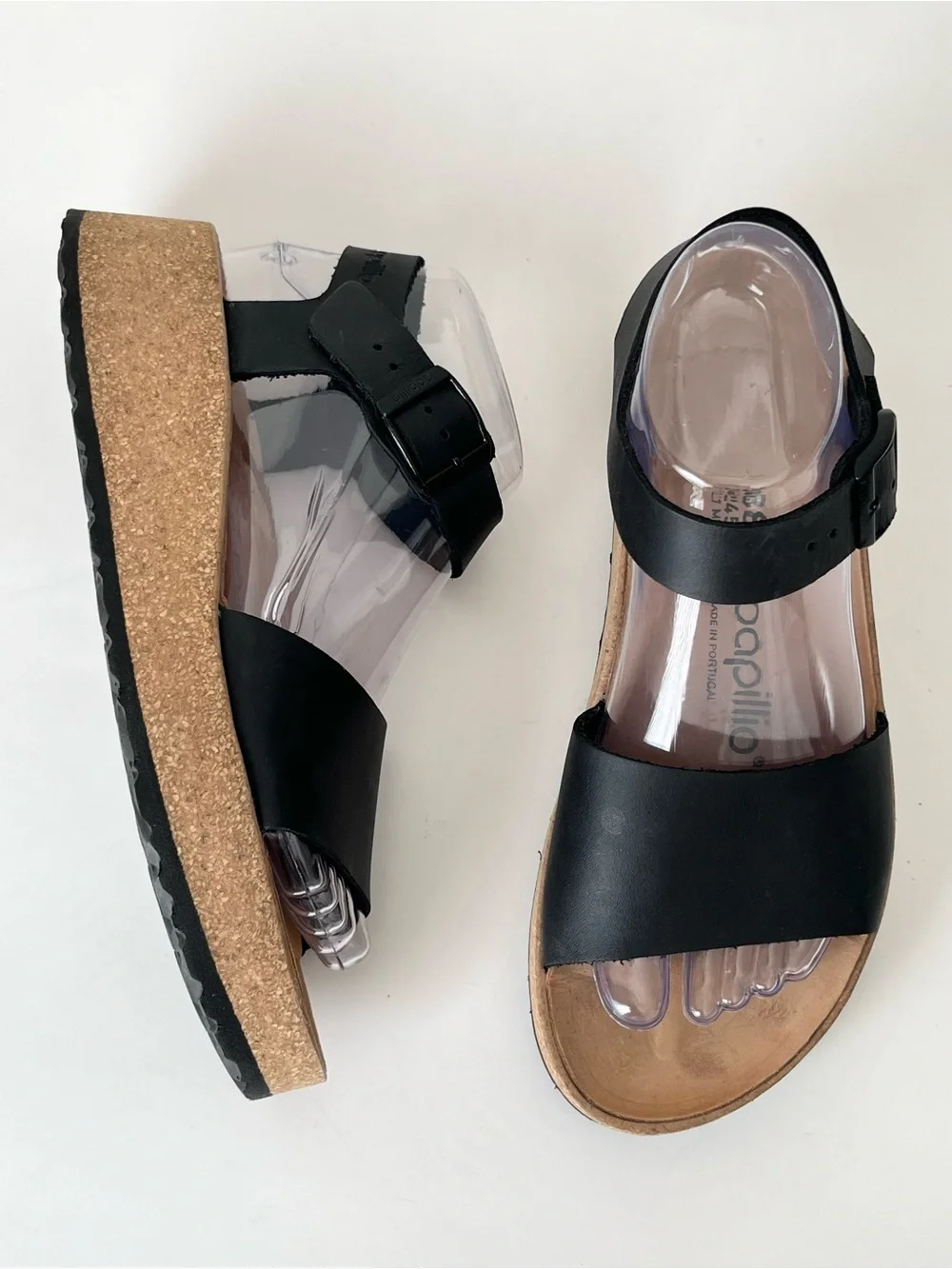 Birkenstock Papillio Glenda black leather platform sandals 38 US 7